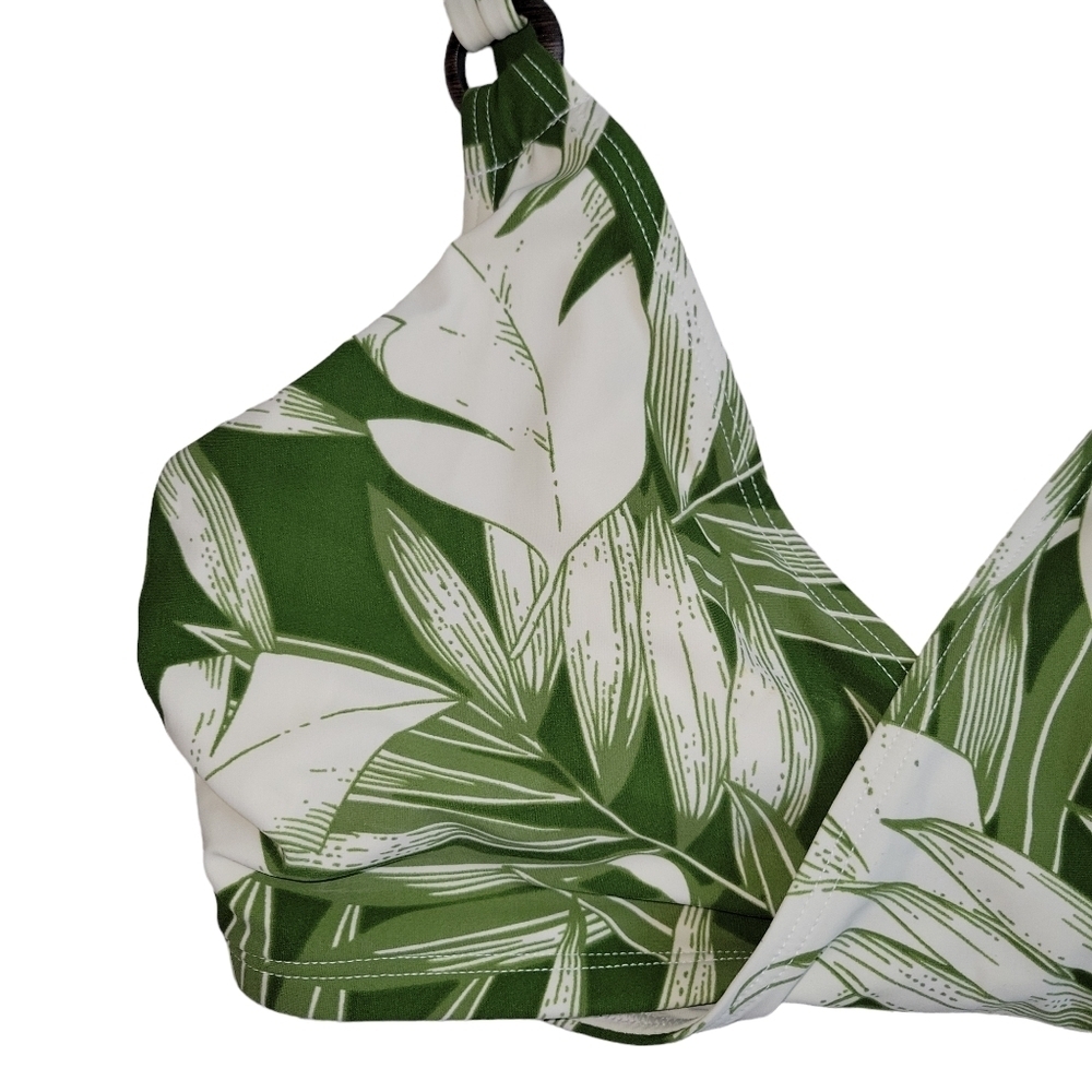 Skinny Dippers NWT Tropical Green & White San Felipe Bikini Swim Top Size S - Picture 3 of 11